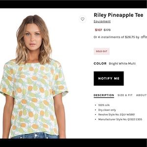 Equipment - Riley Pineapple Tee size small